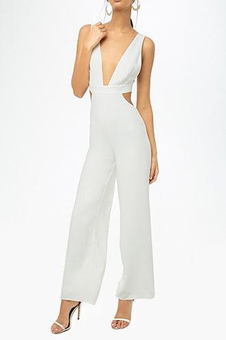 Forever21 Open-back Wide-leg Jumpsuit