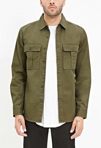 21 Men Two-pocket Cotton Shirt