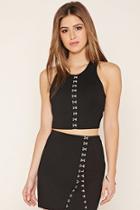 Forever21 Women's  Wyldr Hook-eye Crop Top