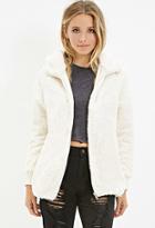 Forever21 Hooded Faux Shearling Jacket