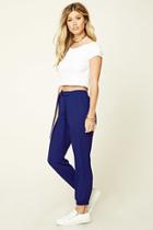 Forever21 Women's  Royal Belted Woven Joggers