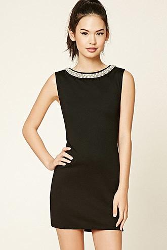 Forever21 Rhinestone-neckline Shift Dress