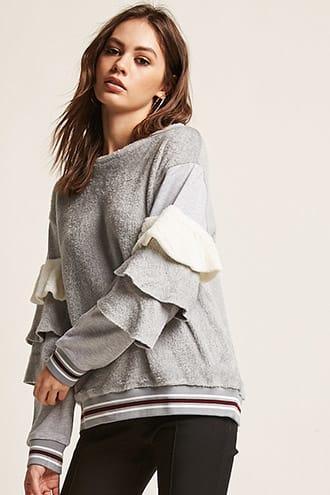Forever21 Flounce Faux Fur Sweater