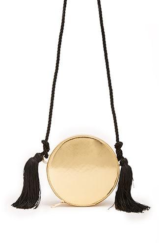 Forever21 Round Faux Leather Metallic Crossbody