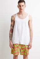 21 Men Men's  Palm Tree Print Swim Trunks