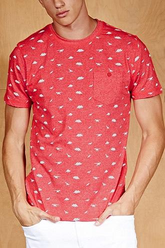 Forever21 Alpha Beta Marled Dinosaur Tee