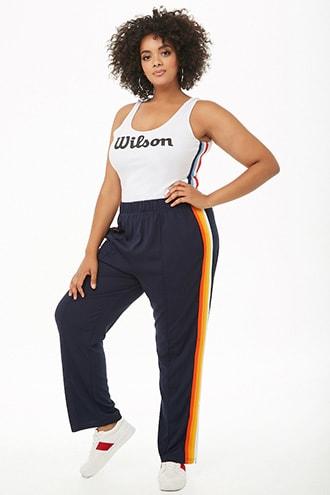 Forever21 Plus Size Wilson Logo Track Pants