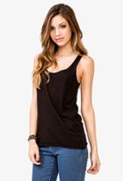 Forever21 Women's  Black Relaxed Fit Racerback Tank