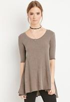 Forever21 Raw-cut Longline Trapeze Tee