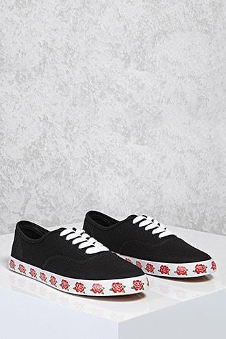 Forever21 Rose Printed Sole Sneakers
