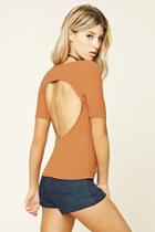Forever21 Women's  Ginger Ribbed Knit Back Cutout Top