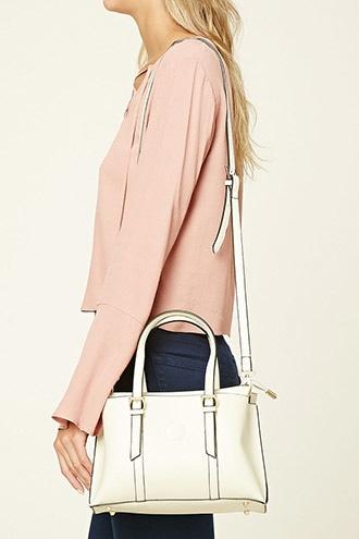 Forever21 Buckled Faux Leather Satchel