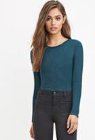 Forever21 Women's  Ribbed Knit Crop Top (hunter Green)