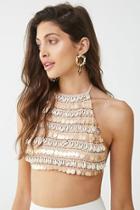 Forever21 Cowrie Shell & Coin Halter Top