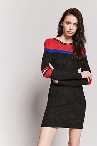 Forever21 Ribbed Colorblock Mini Dress