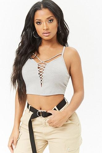 Forever21 Strappy Crisscross Cropped Cami