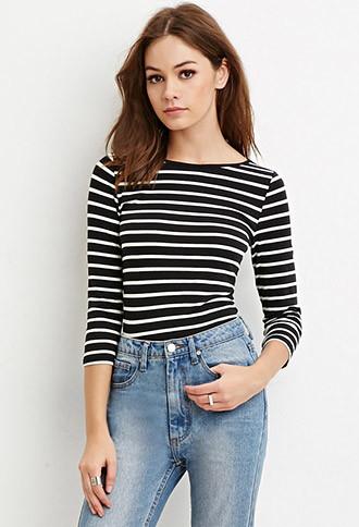 Forever21 Women's  Classic Stripe Top