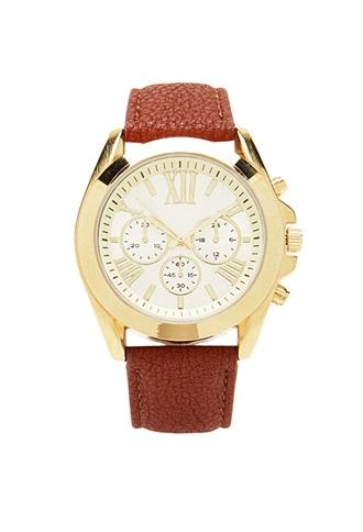 Forever21 Faux Leather Chronograph Watch