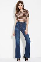Forever21 Women's  Denim High-waisted Flare Jeans