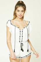 Forever21 Floral Stitch Cover-up Romper