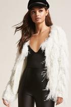 Forever21 Fuzzy Open-knit Cardigan