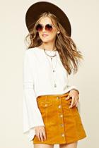 Forever21 Women's  Corduroy Button-front Skirt
