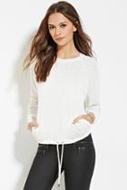 Forever21 Contemporary Drawstring Slub Knit Top