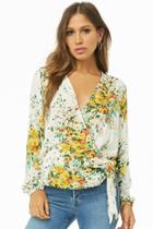 Forever21 Floral Print Wrap-front Top