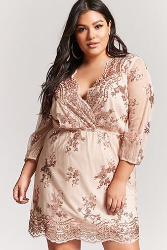 Forever21 Plus Size Sequin Surplice Dress