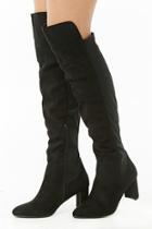 Forever21 Faux Suede Sock-trim Knee-high Boots