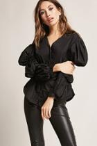 Forever21 Puff Sleeve Poplin Top