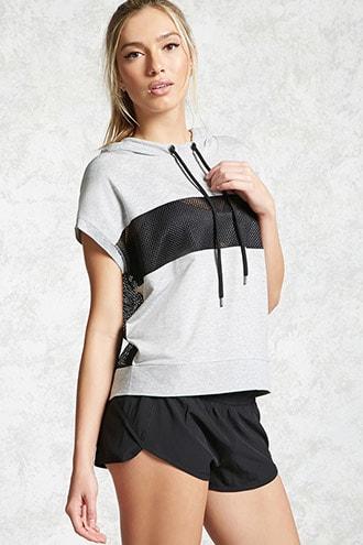 Forever21 Active Mesh Panel Hoodie