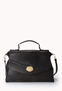 Forever21 Standout Faux Croc Satchel