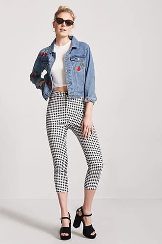 Forever21 Embroidered Cherry Denim Jacket