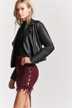 Forever21 Distressed Lace-up Skirt