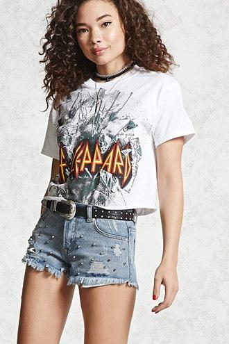 Forever21 Studded Low-rise Denim Cutoffs