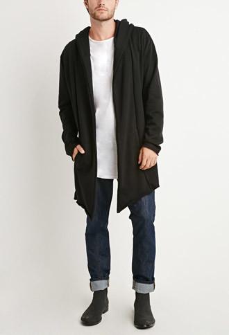 21 Men Longline Asymmetrical Hoodie