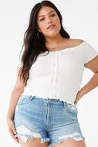 Forever21 Plus Size Smocked Lace-up Top