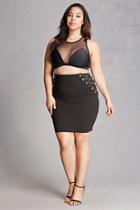 Forever21 Plus Size Laced Grommet Skirt