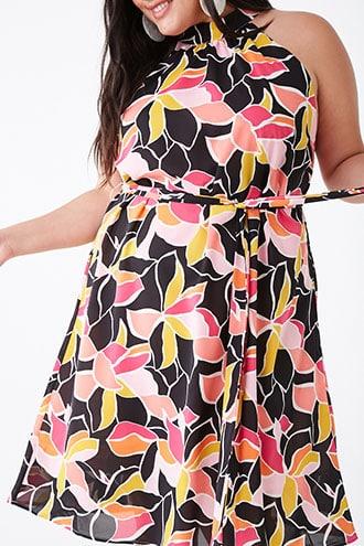 Forever21 Plus Size Floral Sleeveless Midi Dress