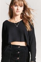 Forever21 High-low Waffle Knit Top