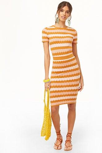 Forever21 Zigzag Striped Sweater-knit Skirt