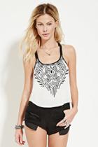 Forever21 Women's  Racerback Embroidered Cami