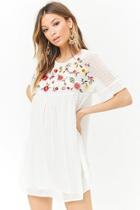 Forever21 Embroidered Clip-dot Peasant Dress