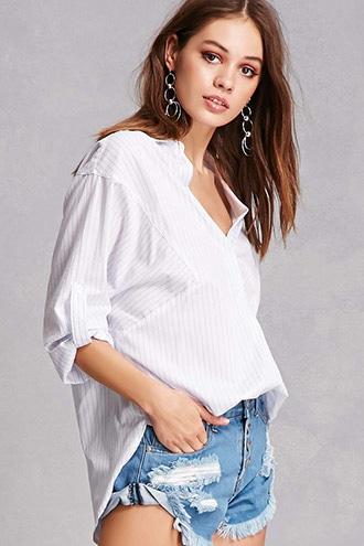 Forever21 Lush Oversized Striped Top