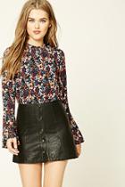 Forever21 Floral Bell-sleeve Top