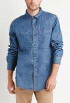 21 Men Oversized Pocket Denim Shirt