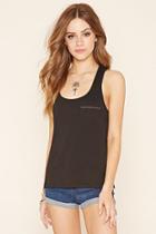 Forever21 Women's  Charcoal Racerback Cutout Top