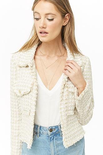 Forever21 Metallic Tweed Jacket