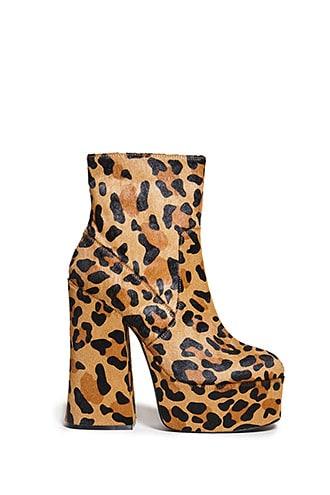 Forever21 Shellys London Leopard Pony Hair Ankle Boots